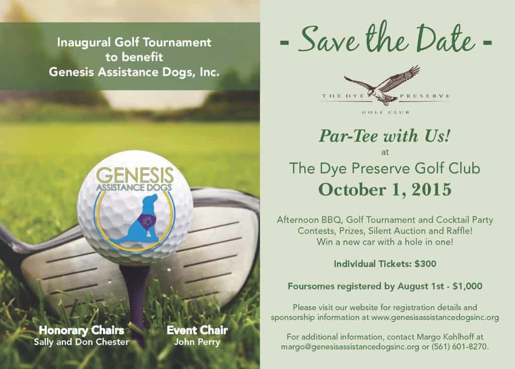 Golf Tournament Save The Date for October 1, 2015 at Dye Preserve