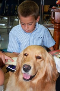 jodi with boy reading