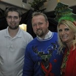 Co-Chairs Brendan Prokop and Leah Myles at the Ugly Sweater Party at Nick & Johnnie's